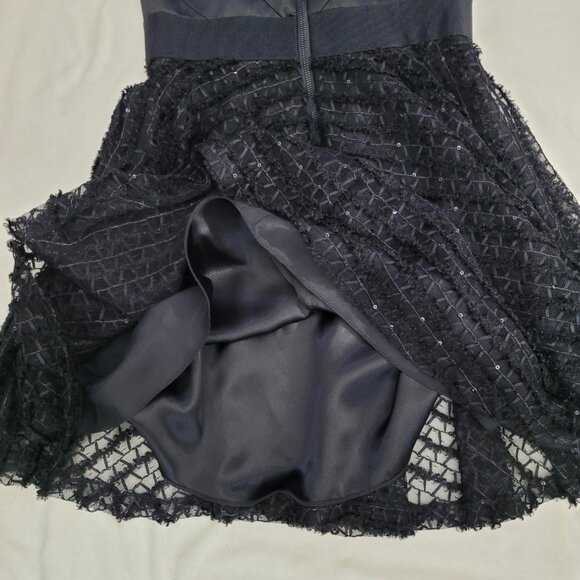 Milly Sheer Racerback Top and Sequined Skirt Party Dress in Black - Picture 4 of 7